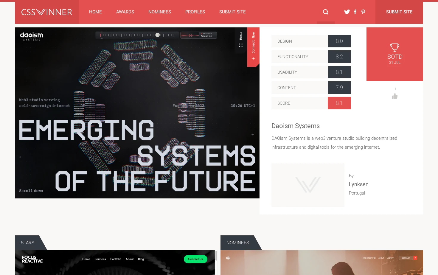 CSS Winner 页面快照